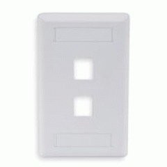 HUBBELL IFP12WHubbell Flush Phone/Data/Multimedia Wall Plate, 1 Gang, 2 Port, White (Pack of 25)