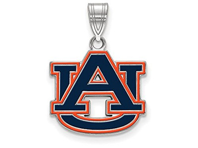 LogoArt SS076AU Sterling Silver LogoArt Auburn University Medium Enamel Pendant