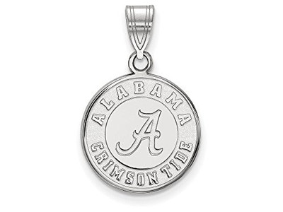 LogoArt SS086UAL Alabama Medium (5/8 Inch) Disc Pendant (Sterling Sliver)
