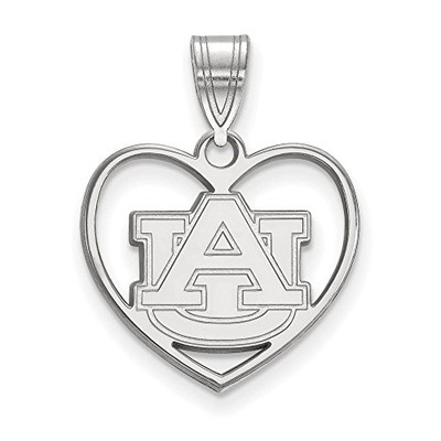LogoArt SS017AU Auburn Pendant in Heart (Sterling Silver).