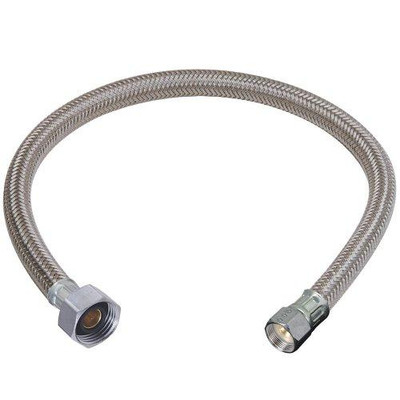 T&S Brass BBF120AF Brass Craft 3/8-Inch Flare by 1/2-Inch FIP by 20-Inch Brass Craft Faucet Connector, White