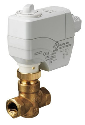 SIEMENS 108376 259-02038 Valve Assembly Normally Open, Modified Equal Percentage, 1/2-Inch 2.5 Cv, Female by Females, Brass Trim, Electronic Actuator, Fail-in-Place, Floating