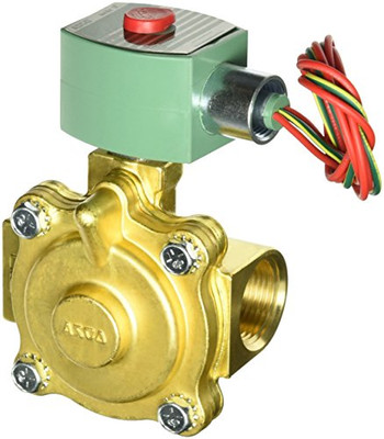 ASCO 285920 -120/60,110/50 Brass Body Hot Water and Steam Pilot Operated Diaphragm and Piston Valve, 50 psi Maximum Steam Operating Pressure, 1" Pipe Size, 2-Way Normally Closed, EPDM/PTFE Sealing,