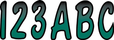 HARD LETTER-NUMBER KIT GRN-BLK HARDLINE TEBKG200