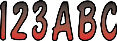 HARD LETTER-NUMBER KIT RED-BLK HARDLINE REBKG200