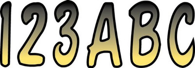 HARD LETTER-NUMBER KIT YEL-BLK HARDLINE YEBKG200