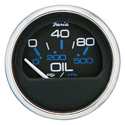 FARIA 5101961Faria Chesapeake Black Oil Pressure Gauge - 80psi