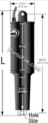 LENCO 6216628 Lenco Actuator 2 1/4" Stroke, 101XD, 12V, 5/16