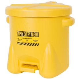Eagle Manufacturing Co. B214620 Eagle Polyethylene Waste Can - 22" Dia.X18"H - 10-Gallon Capacity - Yellow