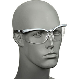 3M B966460 BX 11380-00000-20 Clear Black/Silver Polycarbonate Standard Safety Glasses - 99.9 % UV Protection - Half Frame - [PRICE is per EACH]