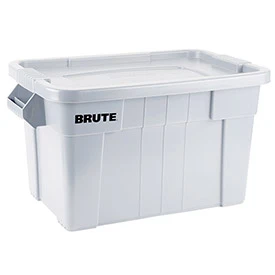 Rubbermaid B2050544 Commercial BRUTE Tote with Lid, 20 Gallon, White,
