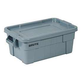 Rubbermaid B2050497 Commercial BRUTE Food Storage Tote with Lid, 14-Gallon, Gray,