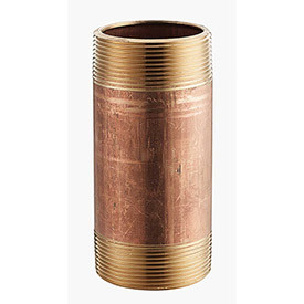MERIT B1875092 1-1/2 In. X 4 In. Lead Free Seamless Red Brass Pipe Nipple - 140 PSI - Sch. 40 - Import