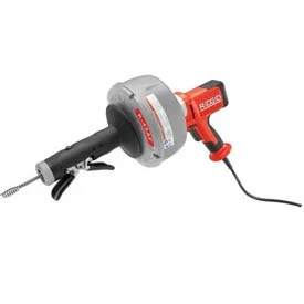 RIDGE B861742 Ridge & #174 K-45-1 Manual Drain Cleaner W/Bulb Auger, Carrying Case, 25'L x 5/16"W Cable