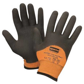 North Safety B1742849 North & #174 Flex Cold Grip Plus 5 & #153 Cut Resistant Gloves, Hi-Vis Orange/Black, Size L, 1 Pair
