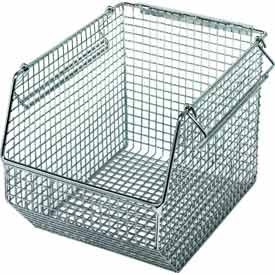 QUANTUM STORAGE SYSTEMS B1398785 Ultra Wire Mesh Stack and Hang Bins, 10-1/2" x 8" x 7", Chrome (Pack of 10)