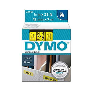 Vise Grip B1403861 DYMO® D1 Polyester High-Performance Label Cartridge CARTRIDGE,TAPE,4500BKONYW 5715-06 (Pack of5)