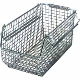 QUANTUM STORAGE SYSTEMS B1398783 Ultra Wire Mesh Stack and Hang Bins, 10-3/4" x 5-1/2" x 5", Chrome (Pack of 10)