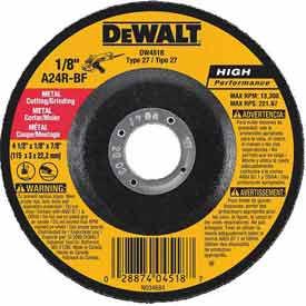 DeWalt B1037124 Metal Cutting Wheel Type 27 4-1/2" DIA. 24 Grit Aluminum Oxide