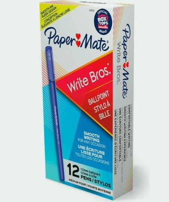 Paper Mate B785014 ; Write Bros Ballpoint Stick Pen, Medium, Blue Ink