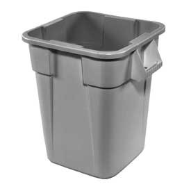 Rubbermaid 498577GY Commercial LLDPE Square Brute 28-Gallon Trash Can without Lid, Gray