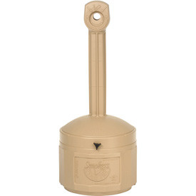 Justrite 442523TN 16 1/2 X 38 1/2 Adobe Beige Smokers Cease-Fire Polyethylene Cigarette Butt Receptacle, Plastic, 1" x 16.5" x 38.5"