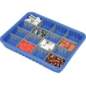 QUANTUM STORAGE SYSTEMS 334105BL Dividable Grid Storage Containers (3" H x 17 1/2" W x 22 1/2" D) [Set of 6] Color: Blue