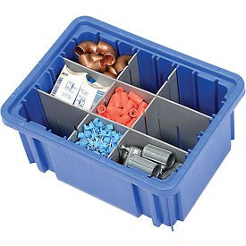 QUANTUM STORAGE SYSTEMS 334101BL Dividable Grid Container 10-7/8-Inch Long by 8-1/4-Inch Wide by 5-Inch High, Blue, 20-Pack
