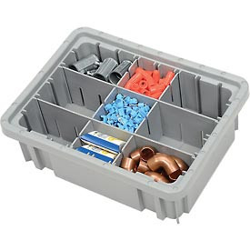 QUANTUM STORAGE SYSTEMS 334100GY Dividable Grid Container 10-7/8-Inch Long by 8-1/4-Inch Wide by 3-1/2-Inch High, Gray, 20-Pack
