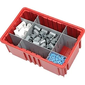 QUANTUM STORAGE SYSTEMS 334103RD Dividable Grid Container 16-1/2-Inch Long by 10-7/8-Inch Wide by 6-Inch High, Red, 8-Pack