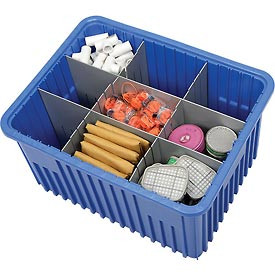 QUANTUM STORAGE SYSTEMS 334108BL Dividable Grid Container 22-1/2-Inch Long by 17-1/2-Inch Wide by 12-Inch High, Blue, 3-Pack