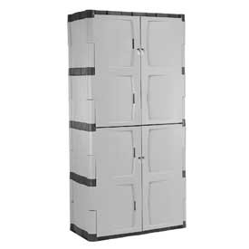 Rubbermaid 257929 7083 Plastic Storage Cabinet Full Double Door 36"W x 18"D x 72"H
