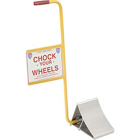 Vestil Manufacturing 241967 Vestil Extruded Aluminum Wheel Chock with Handle and Sign, 21-3/16" Width, 37-9/16" Height, 11-7/8" Length