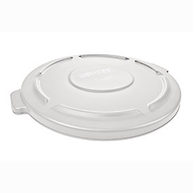 Rubbermaid 239005WH 2631 WHI 22-1/4" Diameter x 1-5/8" Height, White Color, High-Density Polyethylene Lid for 2632 Brute Containers