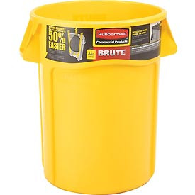 Rubbermaid 239007YL Commercial BRUTE Heavy-Duty Round Waste/Utility Container, 44-gallon, Yellow