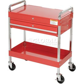 Sunex B643114 Service Cart with Locking Top and Locking Drawer- Red