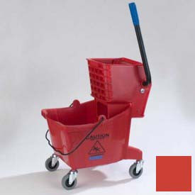Carlisle Sanitary Maint B641844 Carlisle Commercial Mop Bucket With Side Press Wringer, 26 Quart Capacity, Red