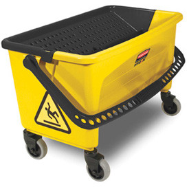 Rubbermaid B56547 & #174 HYGEN 43Qt. Press Wring Bucket For Microfiber Flat Mops, Yellow - RCPQ90088YW