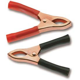 GARDNER BENDER B524669 Battery Clamps, 30 AMP, Copper Clad Insulated Battery Clips, Color Coded, 3 Inch., 2 Pk., Red & Black Jacketed Handle