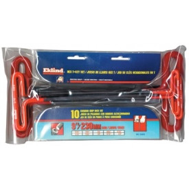 EKLIND TOOL B327882 EKLIND Cushion Grip Hex T-Key allen wrench - 10pc set SAE Inch Sizes 3/32-3/8 9in series