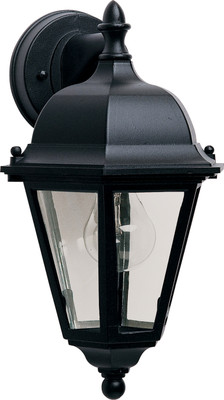 Maxim 1000BK  Westlake Cast 1-Light Outdoor Wall Lantern, Black Finish, Clear Glass, MB Incandescent Incandescent Bulb , 100W Max., Dry Safety Rating, Standard Dimmable, Glass Shade Material, 5750 Rated Lumens
