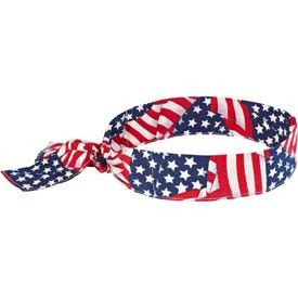 Ergodyne B305565 & #174 Chill-Its & #174 6700 Evaporative Cooling Bandana - Tie, Stars/Stripes, One Size