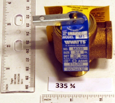 Watts 50877 Regulator 3/4 M X 3/4 F 30 PSI PRESSURE RELIEF VALVE 510,000 BTU 0342692
