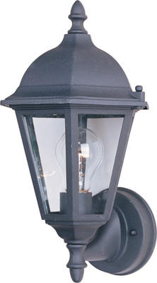 Maxim 1002BK  Westlake Cast 1-Light Outdoor Wall Lantern, Black Finish, Clear Glass, MB Incandescent Incandescent Bulb , 100W Max., Dry Safety Rating, Standard Dimmable, Glass Shade Material, 5750 Rated Lumens