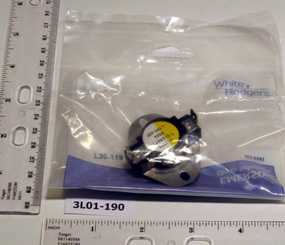 WHITE-RODGERS 3L01-190 SNAP DISC LIMIT CONTROL 150/190F 2E