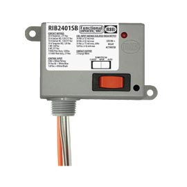 RIB RELAYS 65188 Functional Devices (RIB) Enclosed Relay 20Amp SPST-NO + Override 24Vac/dc/1