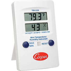 Cooper-Atkins B865846 Cooper-Atkins Digital Mini Temperature/Humidity Dual-Display Wall Thermometer, 14/122° F Temperature Range