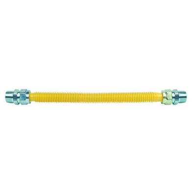 T&S Brass BCSSC4412 BrassCraft ProCoat 1/2" MIP x 1/2" MIP x 12" Stainless Steel Gas Connector 5/8" O.D. (180,000 BTU)