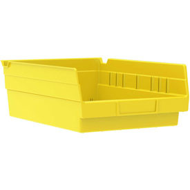 Akro-Mils 752362YL Plastic Nesting Shelf Bin Box, 12 x 8 x 4-Inch, Yellow, Case of 12 by