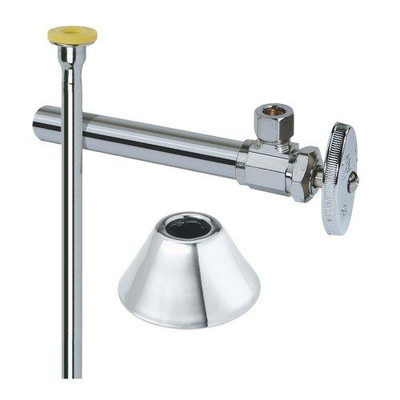 T&S Brass CS401DLX C Brasscraft Toilet Supply Kit, Multi-turn Angle Valve With 5 In. Extension, 1/2 In. Sweat X 3/8 In. Compression, Lead Free